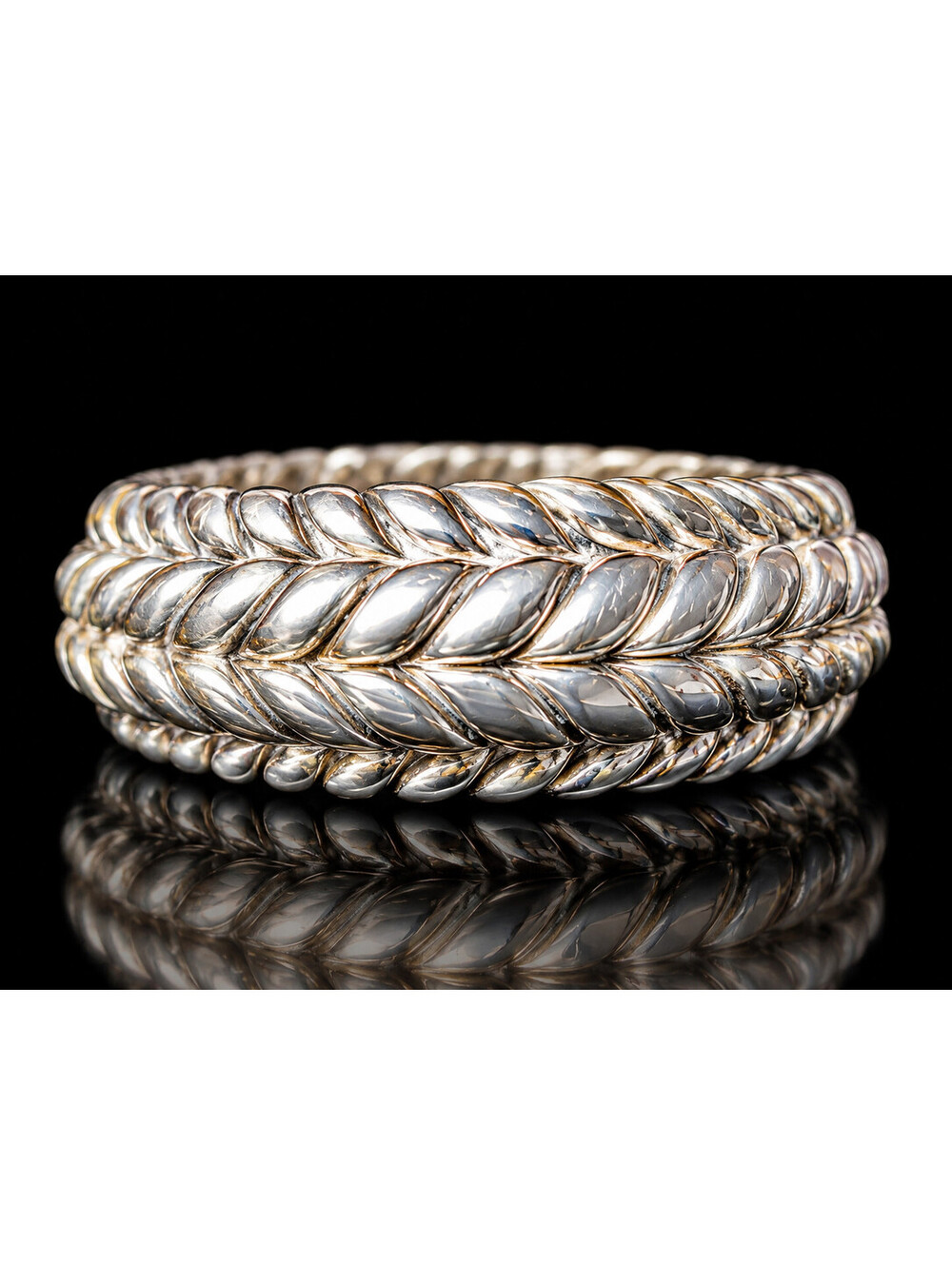 JAI John Hardy Sterling Silver 925 Braided Woven Band Ring Size 7 Thailand NEW